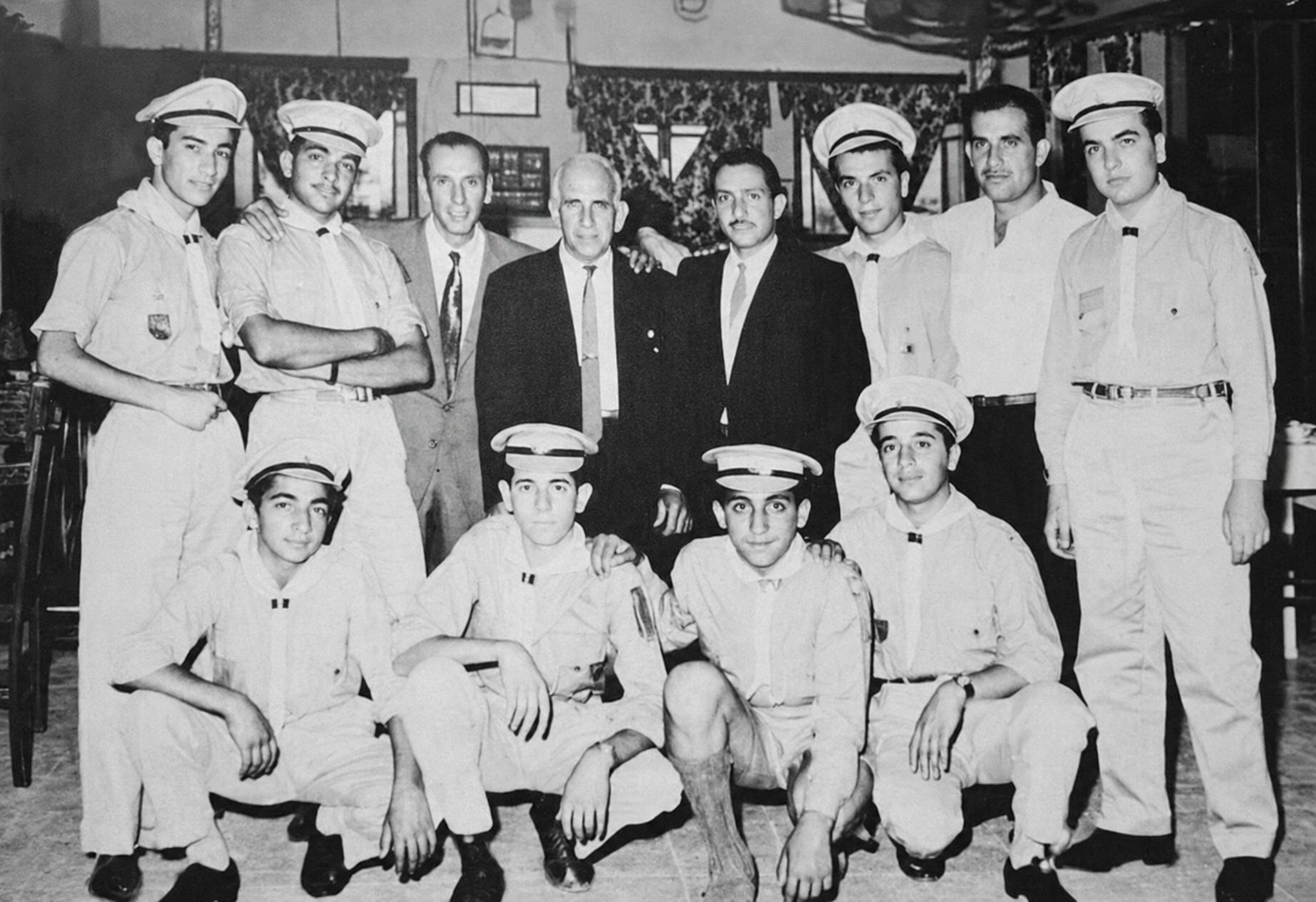 Nicola Canawati with the Bethlehem Boy Scouts, 1958