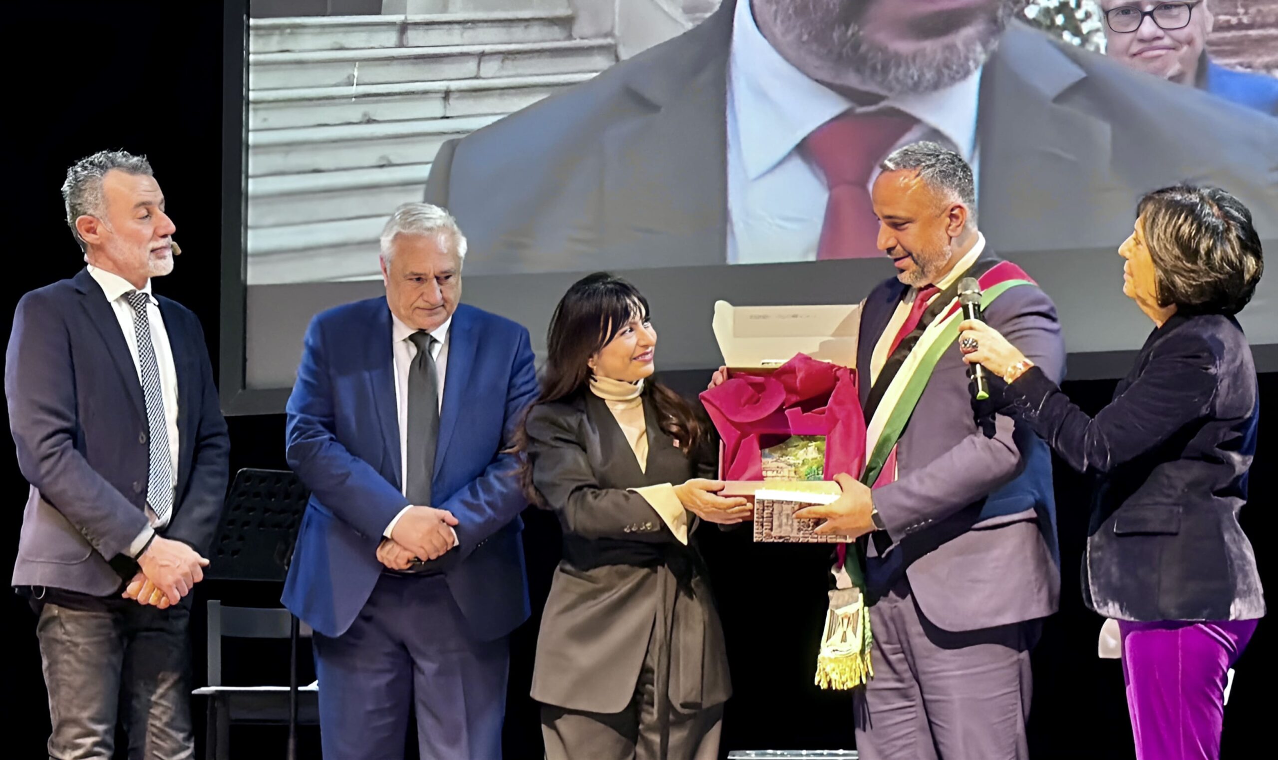 Dr. Maher Nicola Canawati receiving the Premio San Valentino award in Terni, Italy